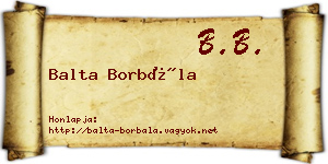 Balta Borbála névjegykártya