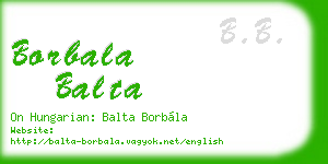 borbala balta business card